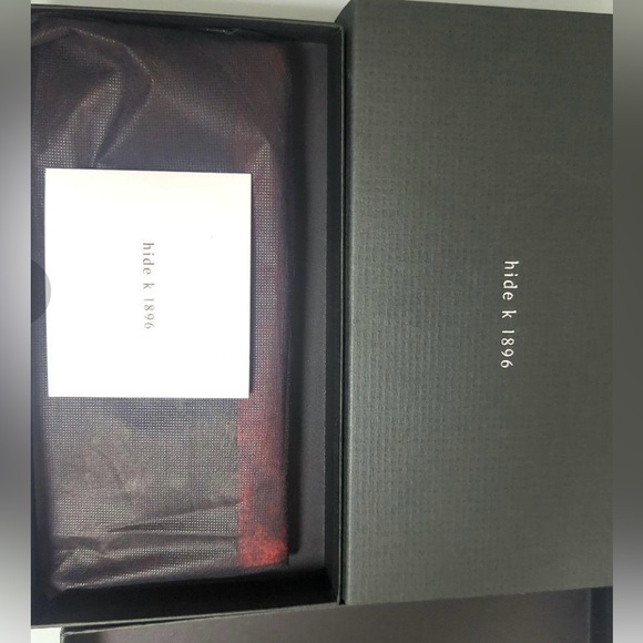 hide k 1896 RFID Leather Long Red Wallet - Picture 5 of 12